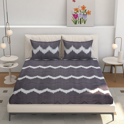 MANIQATEX 210 TC Cotton Double Floral Flat Bedsheet(Pack of 1, Multicolor)