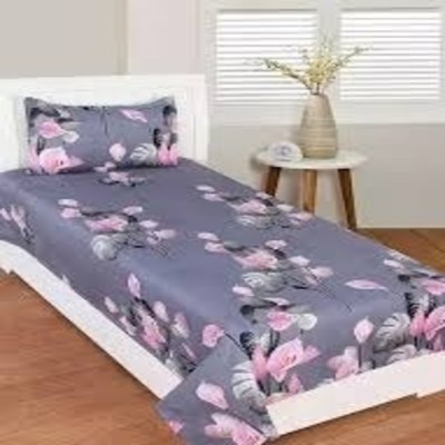 THE GRACE 195 TC Polyester Single, Single Checkered Flat Bedsheet(Pack of 1, AMB-71)