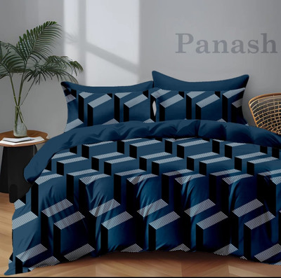 DAYAL ENTERPRISES Cotton Blend Queen Flat 250 TC Floral Bedsheet(Pack of 1, Blue)