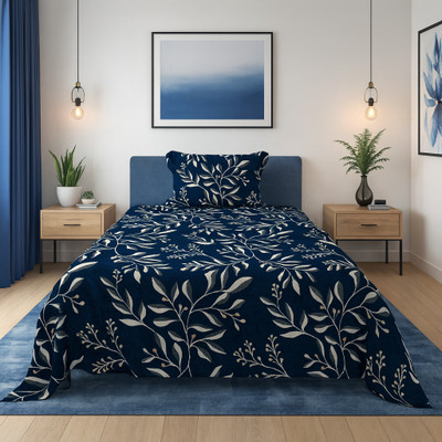 SCHp Woolen, Velvet Double Flat 240 TC Printed Bedsheet(Pack of 1, B_24)