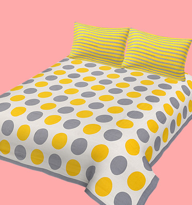 JAIPUR PRINTS Cotton Double, Queen Flat 144 TC Jaipuri Prints Bedsheet(Pack of 1, Multicolor)