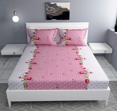 Cozyhaven Microfiber Double Flat 230 TC Printed Bedsheet(Pack of 1, Multicolor)