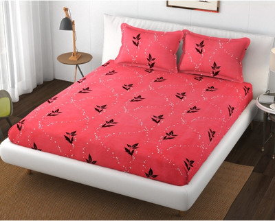COTTON VILLAS 200 TC Microfiber Double Printed Flat Bedsheet(Pack of 1, Multicolor)