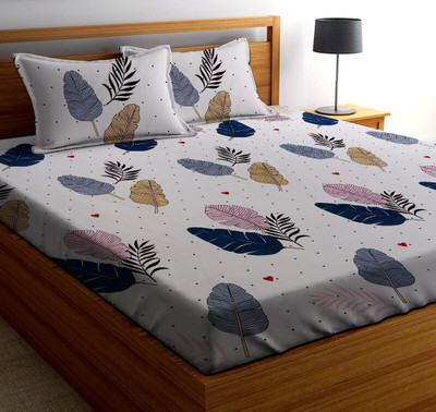 ANTRIN 220 TC Cotton Double Printed Flat Bedsheet(Pack of 1, Multicolor)