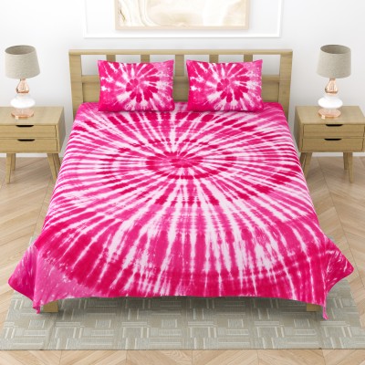 Shama Dye 350 TC Cotton King Jaipuri Prints Flat Bedsheet(Pack of 1, Multicolor)