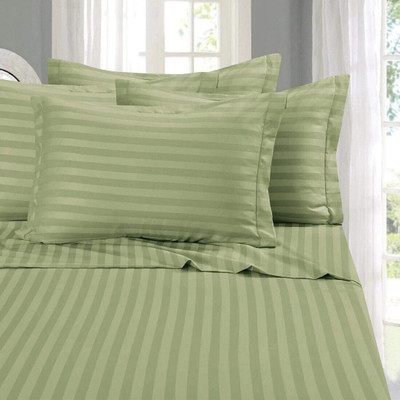 eleganzze Cotton King Flat 300 TC Floral Bedsheet(Pack of 1, Olive Green)