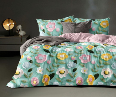 NCS Cotton King Flat 320 TC Floral Bedsheet(Pack of 1, 7D BEDSHEET 90X100 -M-06)