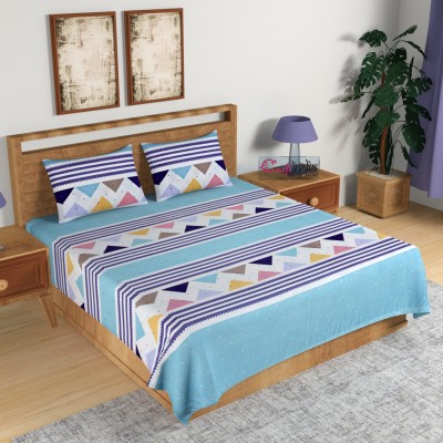 Idalia Homes 140 TC Cotton Double Geometric Flat Bedsheet(Pack of 1, Multicolor)