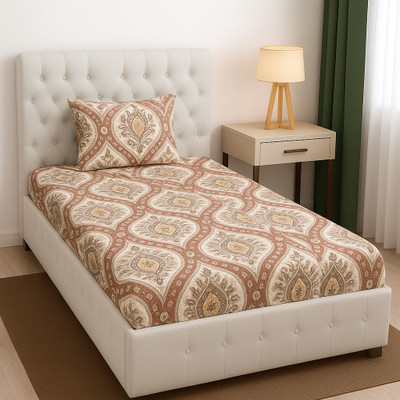 Flipkart SmartBuy Microfiber Single Flat 144 TC Printed Bedsheet(Pack of 1, Sky Blue,Blue)