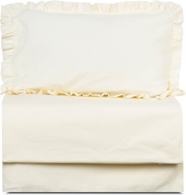 10club 270 TC Cotton Queen Solid Flat Bedsheet(Pack of 1, Beige)