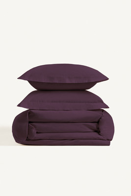 Snowcado Cotton King Flat 210 TC Solid Bedsheet(Pack of 1, Plum)