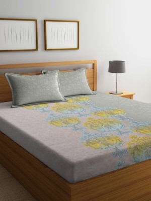 Bombay Dyeing 144 TC Cotton Double Abstract Flat Bedsheet(Pack of 1, Blue)