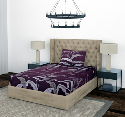 Optra 240 TC Microfiber Single Printed Flat Bedsheet(Pack of 1, Maroon)