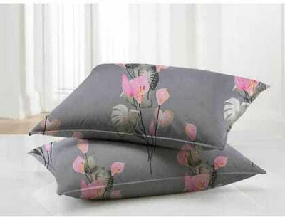 rivek Cotton Double Flat 160 TC 3D Printed Bedsheet(Pack of 1, GREY PINK)