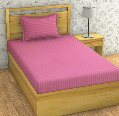BROMWICK 144 TC Microfiber Single Solid Flat Bedsheet(Pack of 1, Lite Wine)