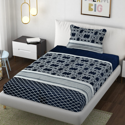 SCHp Woolen, Velvet Single Flat 240 TC Printed Bedsheet(Pack of 1, B_60)