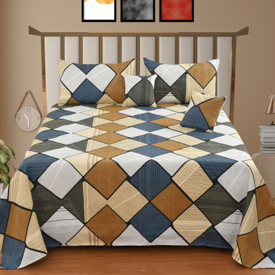 CLOVIS KRAFTS Cotton King Flat 300 TC Printed Bedsheet(Pack of 1, MULTID)
