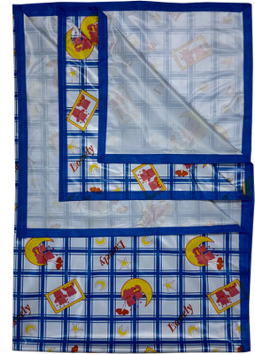 ECOSOFT Plastic Baby Bed Protecting Mat(BLUE LOVLEY, Extra Large)