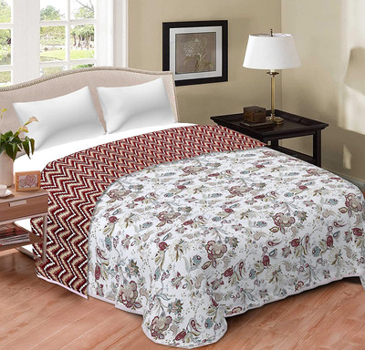 Lurevia Cotton Double Flat 500 TC Printed Bedsheet(Pack of 1, MULTICOLOR 11)