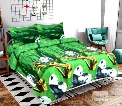 Spring Board 104 TC Cotton Double Printed Flat Bedsheet(Pack of 1, Multicolor 56)