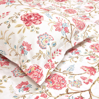 haus & kinder 186 TC Cotton King Printed Flat Bedsheet(Pack of 1, Red)