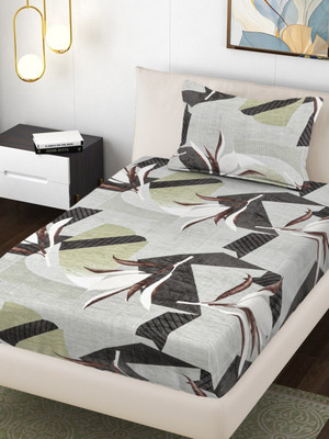 Fabinaliv Woolen King Flat 300 TC Abstract Bedsheet(Pack of 1, Mutlticolor)