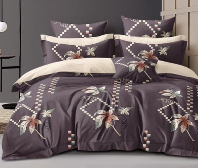 rrbedsheet Cotton Double, King Fitted (Elastic) 310 TC Printed Bedsheet(Pack of 1, Maroon)