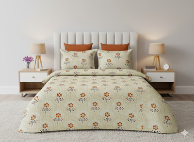 SK badsheet Cotton King Flat 160 TC Printed Bedsheet(Pack of 1, Multicolor 2)