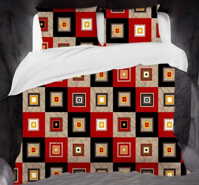 Roomesssentials 100 TC Polyester Double Self Design Flat Bedsheet(Pack of 1, Multicolor)