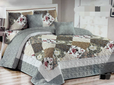 shridarsh Cotton Double Flat 400 TC Abstract Bedsheet(Pack of 1, GRAY)