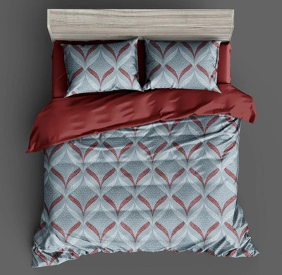 Blissful Creations Cotton Queen Flat 240 TC Geometric Bedsheet(Pack of 1, Multicolor)