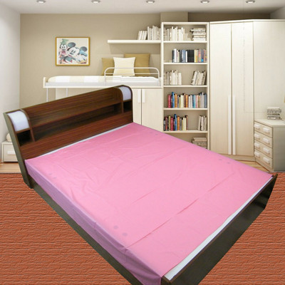 BONA SORT 150 TC Polyester King Self Design Flat Bedsheet(Pack of 1, Pink)