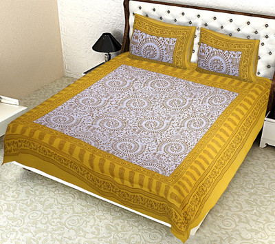 PALANG SHOBHA Cotton Double Flat 280 TC Printed Bedsheet(Pack of 1, Multicolor2)