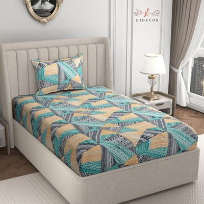 HIDECOR 280 TC Microfiber Single Printed Flat Bedsheet(Pack of 1, Multicolor)