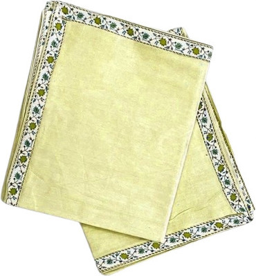 WARISI 250 TC Cotton Single Solid Flat Bedsheet(Pack of 2, lemon)