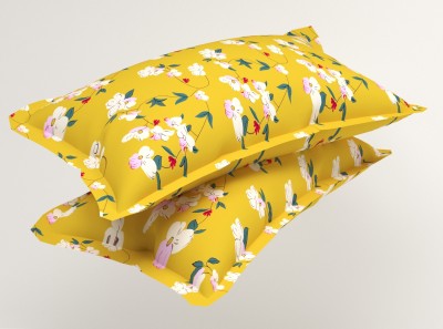 BSB HOME Cotton Pillows Cover(Pack of 2, 45 cm*71 cm, Yellow)