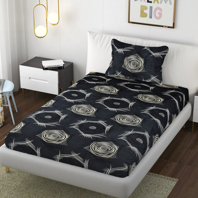 SCHp Woolen, Velvet Single Flat 240 TC Printed Bedsheet(Pack of 1, B_81)
