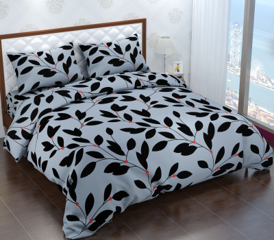 Aciloc Microfiber Double Flat 220 TC 3D Printed Bedsheet(Pack of 1, SHADOW LINE)