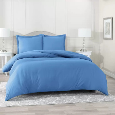 Hardeep 300 TC Microfiber Queen Solid Flat Bedsheet(Pack of 1, Light Blue)