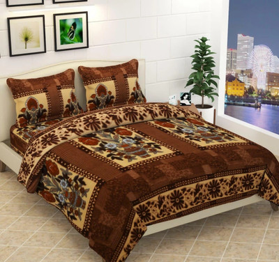 Mittan Traders 250 TC Microfiber Double Solid Flat Bedsheet(Pack of 1, Brown)