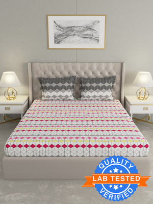 Raymond Home Cotton Double Flat 144 TC Geometric Bedsheet(Pack of 1, Multicolor)