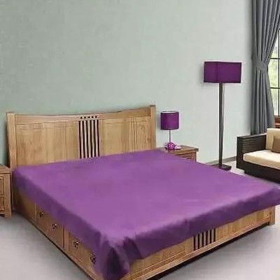 golden leaf 1 TC Polyester Double Solid Flat Bedsheet(Pack of 1, Purple)