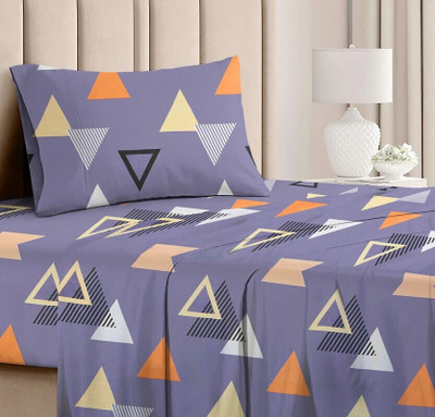 VAS COLLECTIONS Microfiber Single Flat 160 TC Floral Bedsheet(Pack of 1, Purple-A)