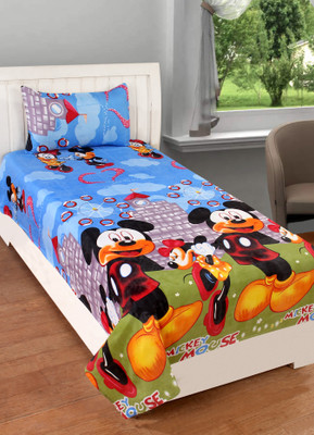 Decorum 204 TC Microfiber Single Printed Flat Bedsheet(Pack of 1, Multicolor)