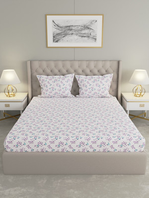 Raymond Home 110 TC Microfiber Double Floral Flat Bedsheet(Pack of 1, Flat)