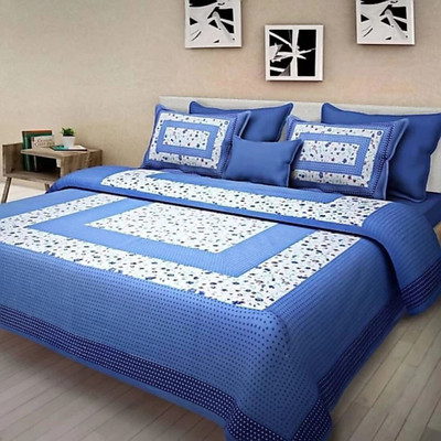 ABHISHEK FASHION 144 TC Cotton Double Printed Flat Bedsheet(Pack of 1, Multicolor)