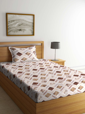 Klotthe 400 TC Cotton Single Printed Flat Bedsheet(Pack of 1, Multicolor)