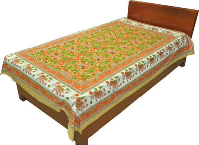 Raj Laxmi 120 TC Cotton Single Checkered Flat Bedsheet(Pack of 1, Multicolor)