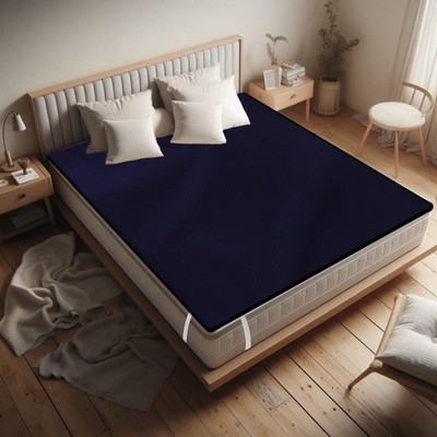 THE MAXIMUS Elastic Strap King Size Waterproof, Breathable, Stretchable Mattress Cover(Blue)