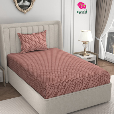 Apala 280 TC Microfiber Single Printed Flat Bedsheet(Pack of 1, Brown)